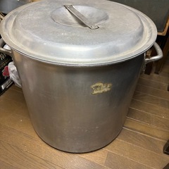 飲食店の方！業務用 アルミ寸胴鍋 網、蓋付き の画像