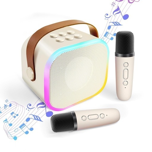 【新品未使用】カラオケセット カラオケセット家庭用 Bluetoothマイク 2本 カラオケ
