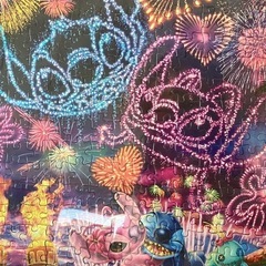 お値下げ！ディズニー ジグソーパズル 500ピース スティッチ エンジェル 完成品 額縁付き の画像