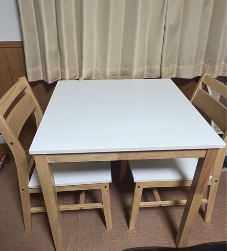 ニトリ　\nダイニングテーブル　椅子二脚セット