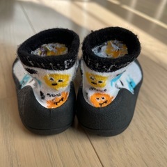 Attipas アティパス　ベビーシューズ　12.5cm おばけ柄　ブラック×ホワイトの画像