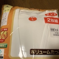 グンゼ　メンズ　アンダーシャツ　厚地　長袖　Lサイズ　2枚組　新品の画像