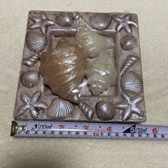 新品未開封　シェル型 キャンドル お皿付き 3点セットの画像