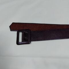 レザー製　 ブラウン（こげ茶）ベルト 　115✕幅4cm 　穴なしの画像