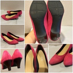 【4足セット】22.5〜23㎝　パンプス　ペタンコ　結婚式　スウェード　まとめ売りの画像