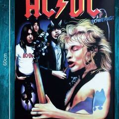 大型60cm　AC / DC ★メタル看板★アメリカン・ガレージ★新品