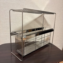【訳あり】ステンレス　シンク下収納　スライドラック