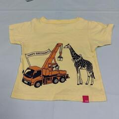 80cm　Tシャツ　2点セット ①OJICO:Tシャツ　クレーン車 ②ブランド不明 :ハンバーガーの画像