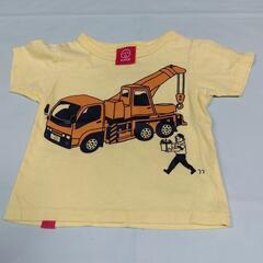 80cm　Tシャツ　2点セット ①OJICO:Tシャツ　クレーン車 ②ブランド不明 :ハンバーガーの画像