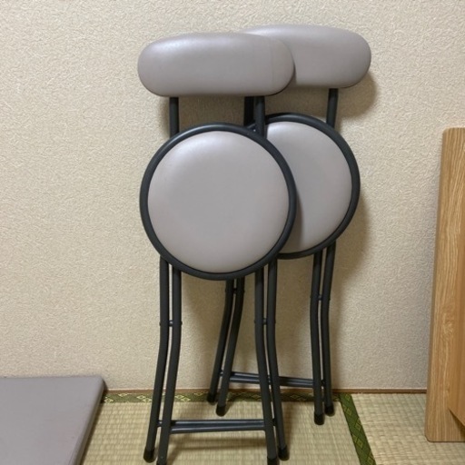 椅子　チェア　折りたたみ　背もたれ付　　モカ