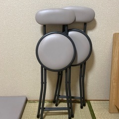 椅子　チェア　折りたたみ　背もたれ付　　モカ