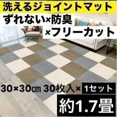 【未使用品】ジョイントマット ライトグレー 30×30cm 30枚 約1.7畳  タイルカーペット　の画像