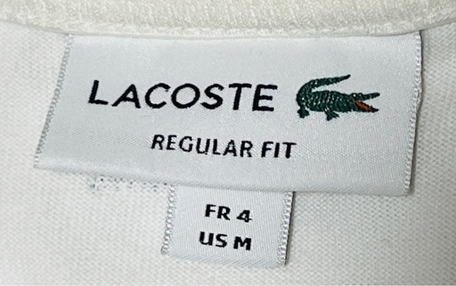☆希少☆LACOSTE(ラコステ)長袖シャツ 白 ホワイト デカロゴ