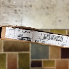 IKEA GLASSVIK グラスヴィーク ガラス扉、ブラック/スモークガラス，60x64cm イケアの画像