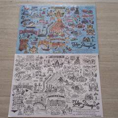 ディズニーランド＆シー　塗り絵2枚の画像