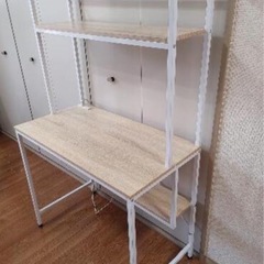 DORIS ドリス デスク 机 パソコンデスク 収納ラック付きデ...