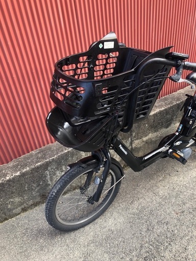 【京都】パナソニック　電動アシスト自転車　黒色　子ども乗せ