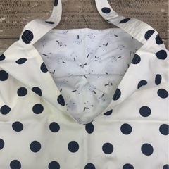 値下げしました　未使用　エコバッグ　ハンドメイド リバーシブル　ドット　シマエナガの画像