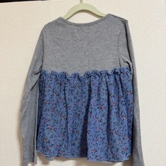 子供服 女の子 フリル ロングTシャツ 130の画像
