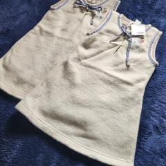 新品タグ付きNewsPlanetフリースワンピース100cm ～110cm 2着セット双子ちゃんご姉妹に♪キッズブランド服の画像