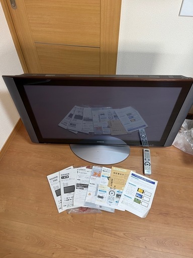 【禁煙】日立　プラズマテレビ　W42P-H8000 スイーベルスタンド付き