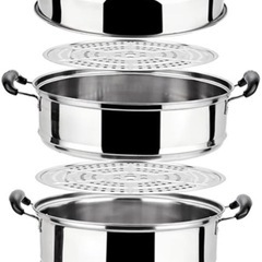 【予定者決定】 蒸し器 蒸し鍋 ステンレス 二段三段 蒸しもの鍋 の画像