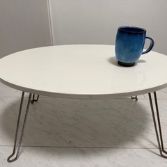 折りたたみテーブル 白の画像