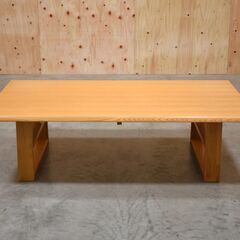 ≪zyt1918ジ≫ nitori/ニトリ 天然木センターテーブル アケビNA 135 ナチュラル 幅135cm 奥行80cm 1500148 和風/座卓/ローテーブル/中古家具/宮城県仙台市 70122-32の画像