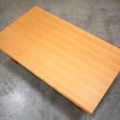 ≪zyt1918ジ≫ nitori/ニトリ 天然木センターテーブル アケビNA 135 ナチュラル 幅135cm 奥行80cm 1500148 和風/座卓/ローテーブル/中古家具/宮城県仙台市 70122-32の画像