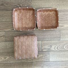 昭和レトロ 藤籠　藤かご　竹製 竹細工 竹籠 お弁当箱 ランチボックス 小物入の画像