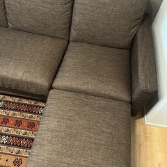 ニトリ　ソファー　オットマン付き　3人掛けの画像