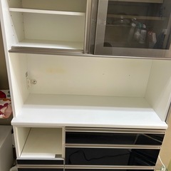 食器棚 ロータイプ 引き戸 120 国産 （Elena～エレナ～...