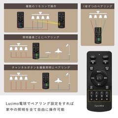 【新品、未使用品】LED電球 調光調色 led照明  Lucimo  口金E26 40w相当【電球6個リモコン1個セット】昼光色 昼白色 電球色 省エネの画像