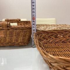藤かご　藤籠　柳籠　竹籠　カゴ　かご　天然素材　バスケット　編み籠　3個セットの画像