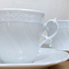 保管・未使用品 リチャードジノリ ベッキオホワイト カップ＆ソーサー 2客セット ペア 食器 コーヒー ティー 札幌市 中央区 南12条の画像