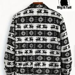 新品🉐4XL（ＪＰ-9XL ）メンズ カジュアル 鹿柄 Vネック ヘンリーシャツ - ポリエステル生地、レギュラーフィット、オールシーズン着用、プラスサイズの画像
