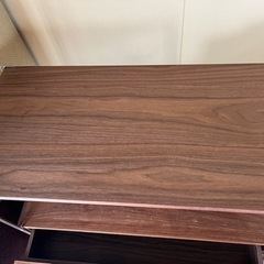 無印良品 ステンレスユニットシェルフ ワイド小 引き出し付き ウォルナットの画像