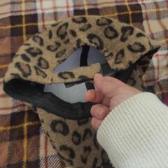 未使用暖かい豹柄帽子の画像