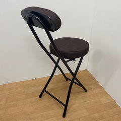 背あり 折り畳みチェア 中古品 ブラウン 椅子 イス 耐荷重 80kgの画像