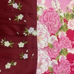 卒業式用二尺袖　ピンクシャクヤク　used美品　の画像