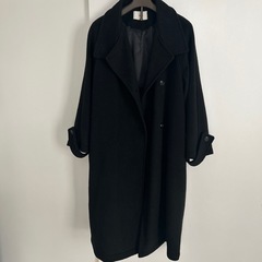 Chelsea ハイネックボタンウールコート black ブラックの画像