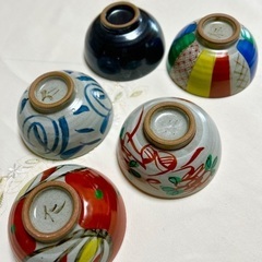 陶器のお茶碗5点セットの画像