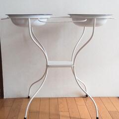 ホーロー洗面器２点　＆　ウォッシュスタンド　昭和レトロの画像