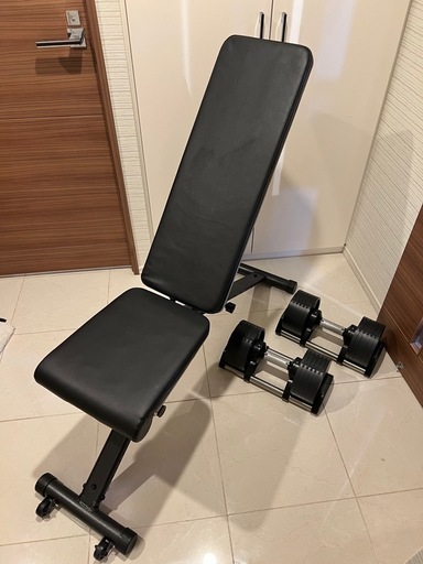 可変式ダンベル　フレックスベル（FLEXBELL）20㎏ 4㎏刻み×2 トレーニングベンチセット