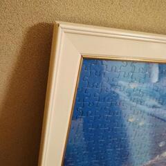 【日焼け、欠けあり】額縁　ジグソーパズル　フレーム　白の画像