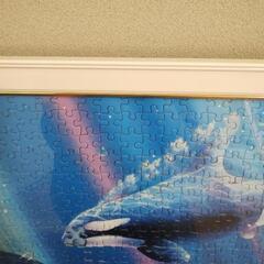 【日焼け、欠けあり】額縁　ジグソーパズル　フレーム　白の画像