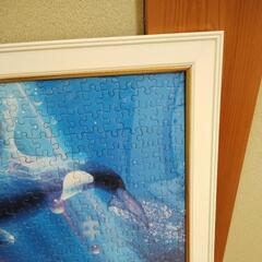 【日焼け、欠けあり】額縁　ジグソーパズル　フレーム　白の画像