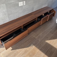 【未使用: 定価64,990円】　LOWYA　テレビ台 ローボード 280cm 国産 テレビボード 収納棚 リビング 収納 テレビラック TV台 TVボード AVボード TVラックの画像