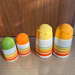 昭和レトロ醤油差し胡椒コショウ入れ塩入れキャニスターの画像
