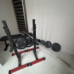 【応募多数の為取引停止】ベンチプレス一式セット110kg